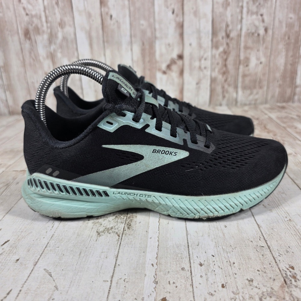 Brooks Launch GTS 8 Womens Running Shoes Black Mint Green‎ 1203461B098 Size 7